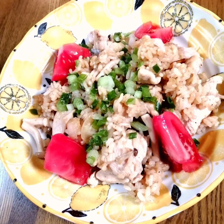 鶏胸×ガーリック醤油のスタミナ炒めご飯